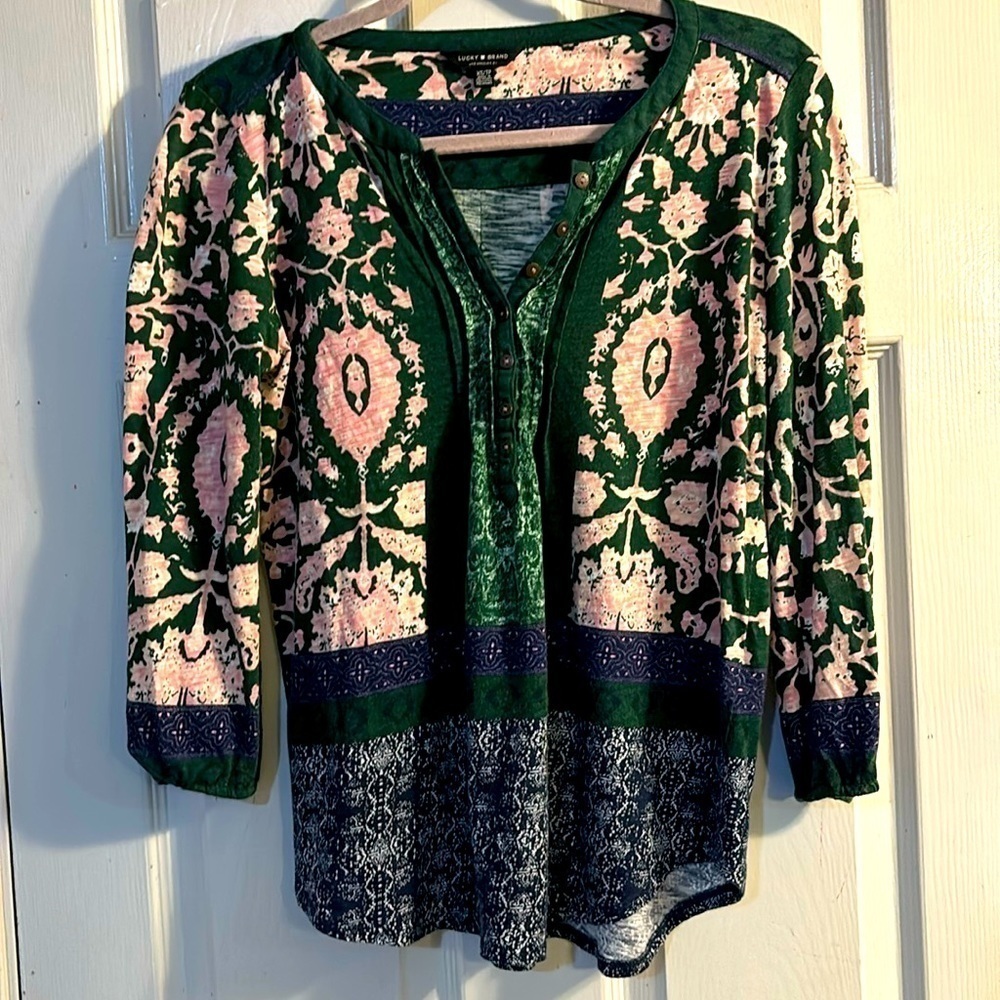 Lucky Brand Multicolor Jersey Knit Top XS